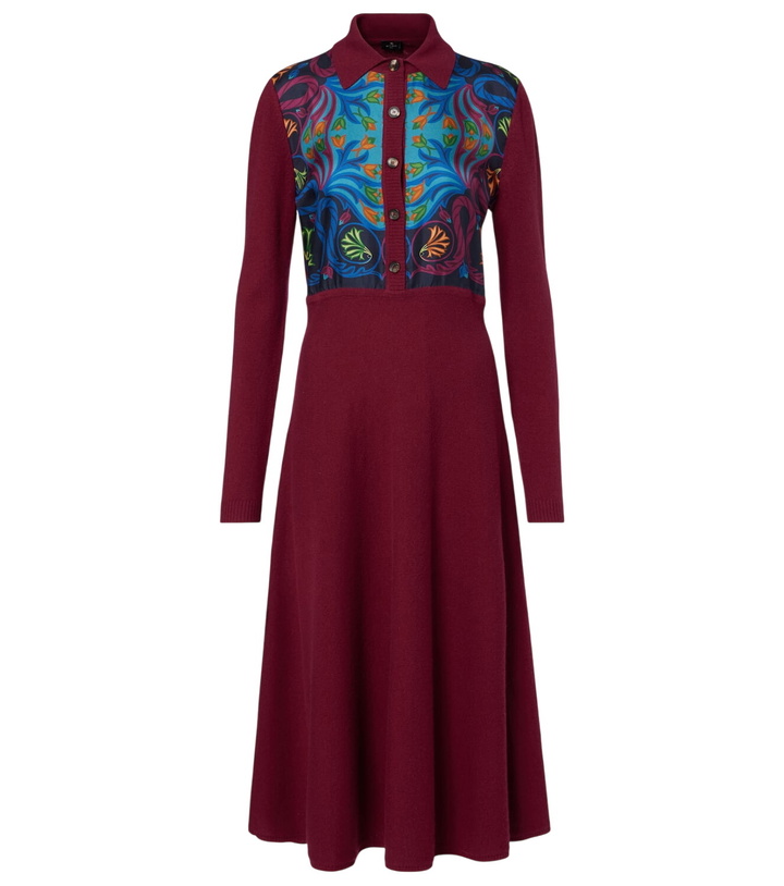 Photo: Etro Silk, wool, and cashmere shirt dress