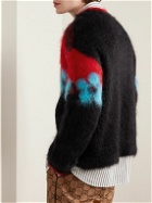 Marni - Intarsia Brushed Mohair-Blend Sweater - Black
