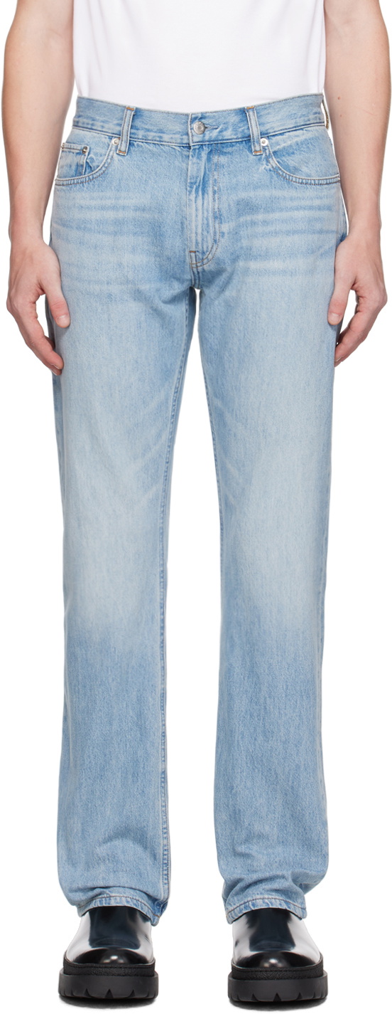 Helmut Lang Blue Low-Rise Straight Jeans