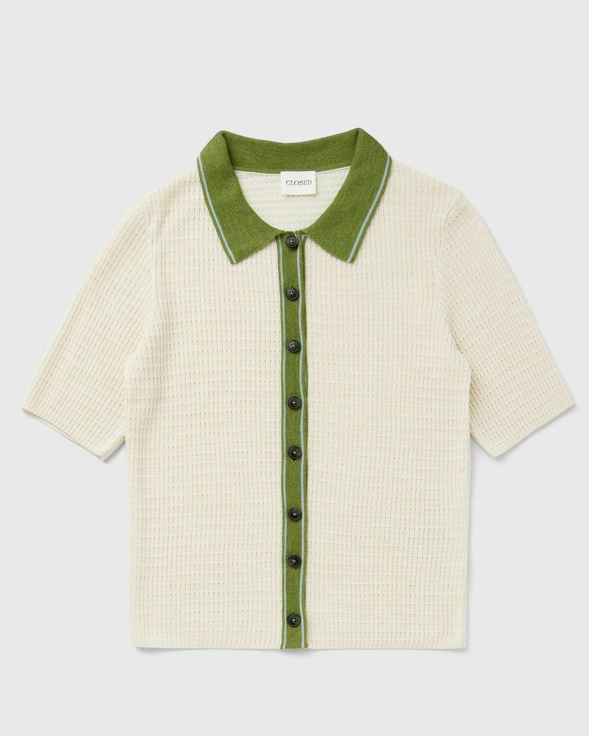CLOSED SHORT SLEEVE POLO CARDIGAN Beige Womens Top
