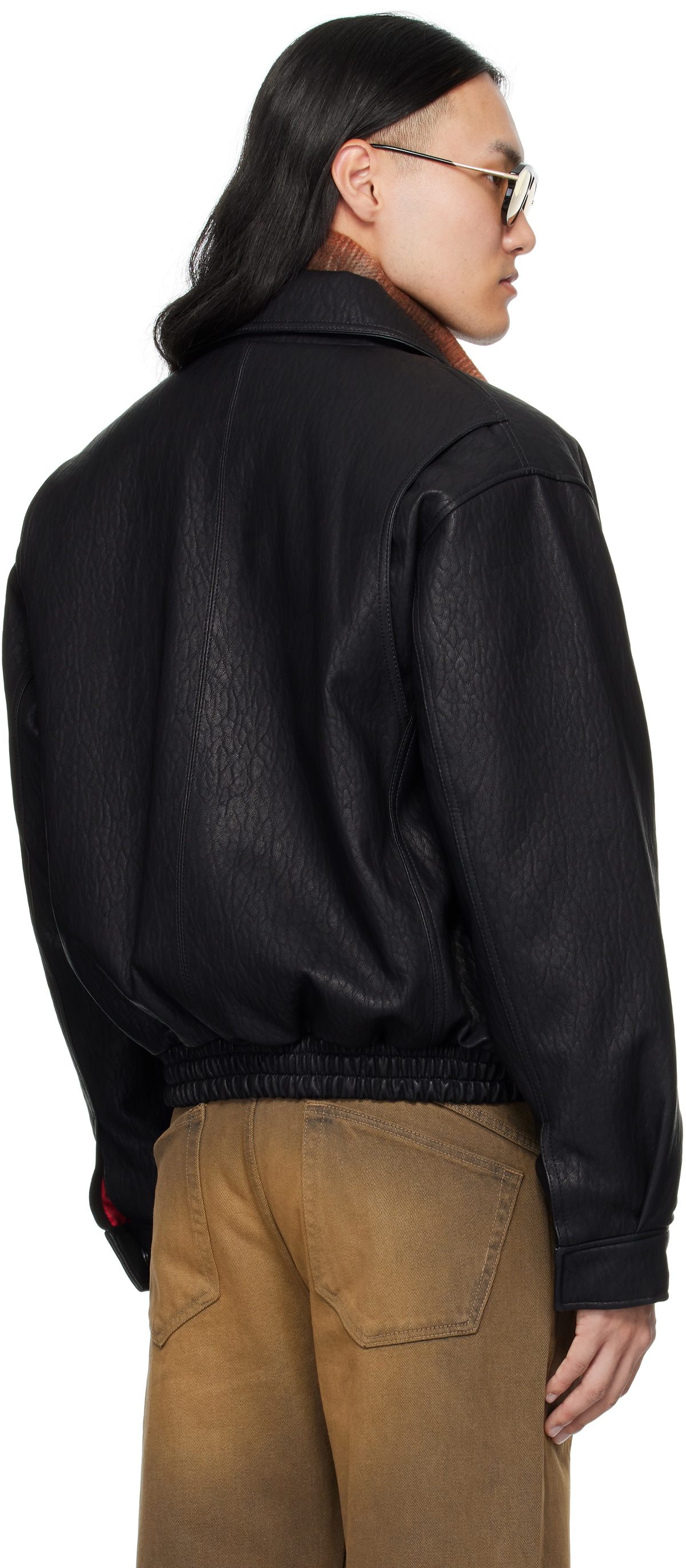 MMIC Black Rive Gauche Faux-Leather Jacket