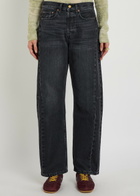 B Sides Slim Lasso Structured Barrel-leg Jeans Black