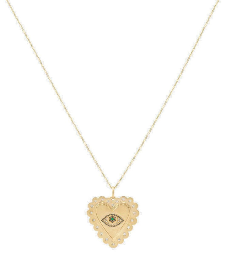 Photo: Ileana Makri 18kt gold necklace with diamonds and tsavorites