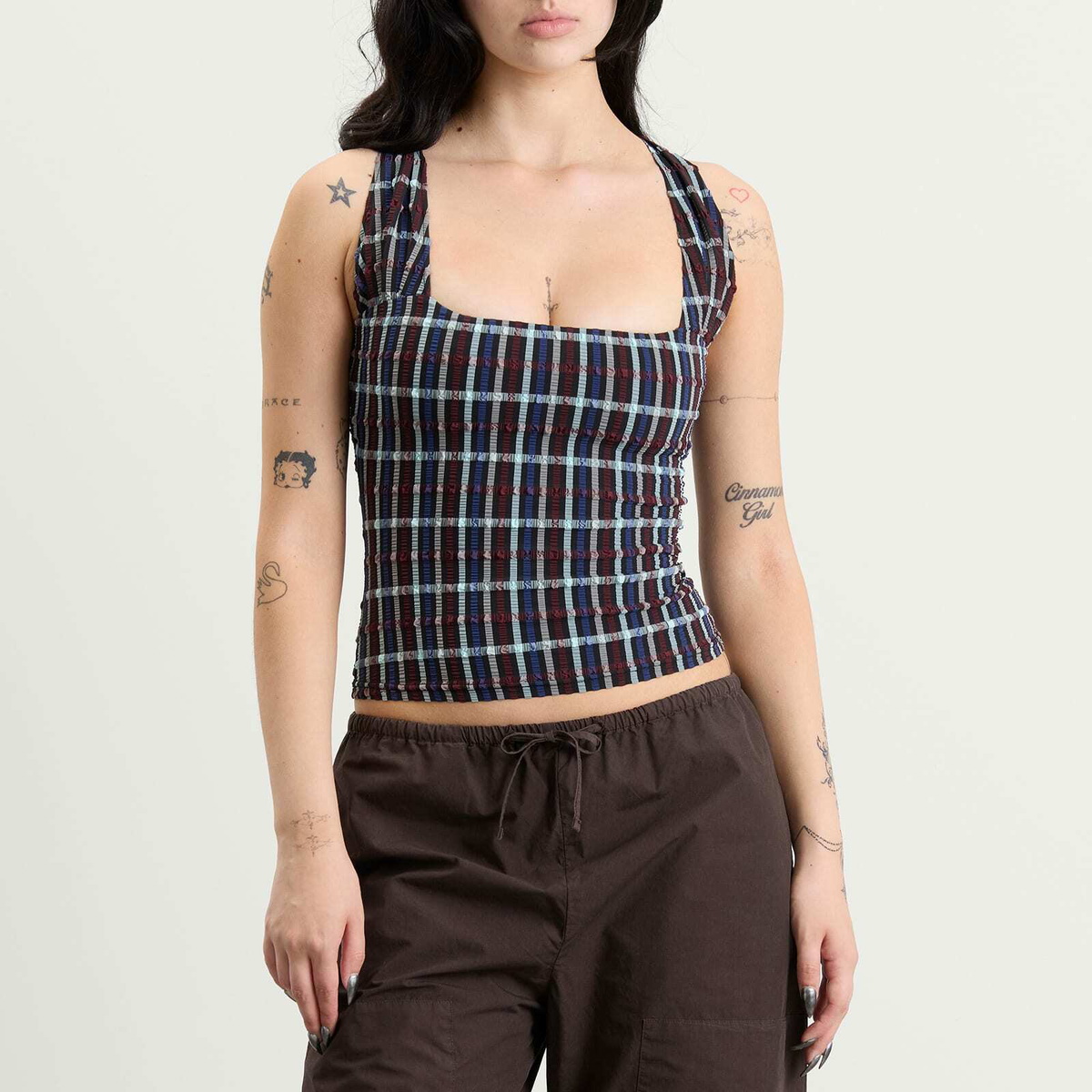 Peachy Den Women's Cindy Racer Back Top in Liquorice