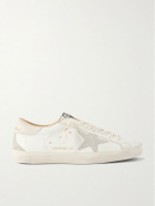 Golden Goose - Super-Star Distressed Suede-Trimmed Leather Sneakers - White