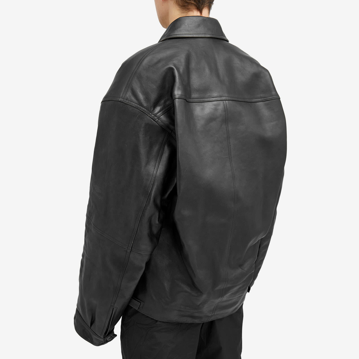 Balenciaga Men's Runway Cocoon Leather Jacket in Black Balenciaga