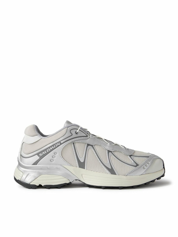 Photo: Salomon - XT-WHISPER Metallic Rubber-Trimmed Mesh Sneakers - Gray
