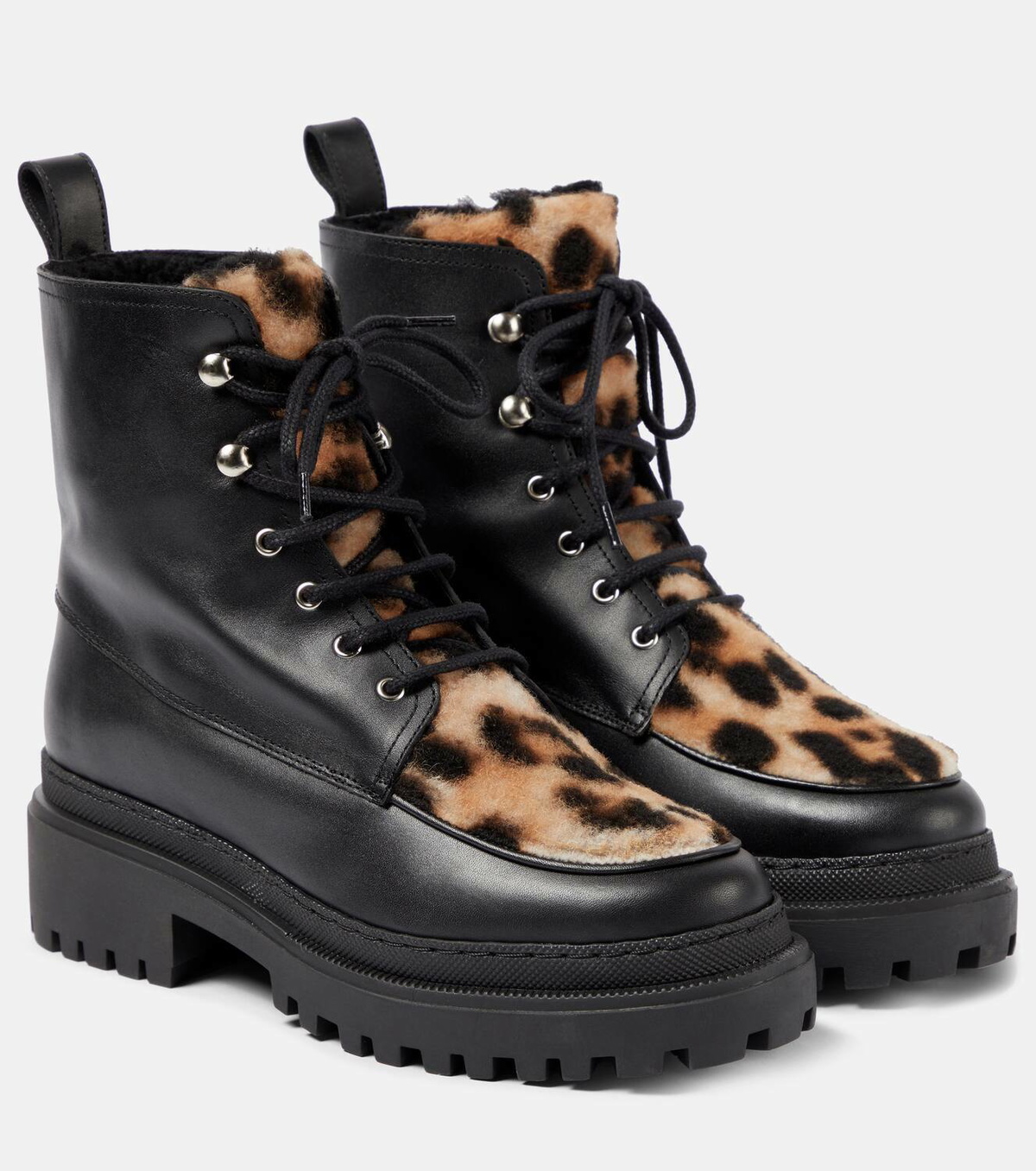 Yves Salomon Wool-lined leather ankle boots