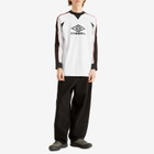 Umbro Panelled Long Sleeve Football Jersey in Brillant White