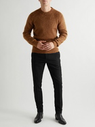 TOM FORD - Slim-Fit Brushed Wool, Silk and Mohair-Blend Sweater - Brown