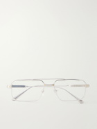 Cartier Eyewear - Santos de Cartier Aviator-Style Silver-Tone Glasses - Silver