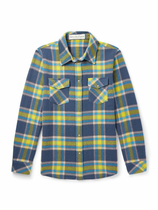 Photo: God's True Cashmere - Explorer Checked Cashmere Shirt - Blue