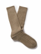Berluti - Ribbed Cashmere Socks - Neutrals