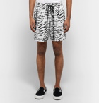 AMIRI - Wide-Leg Mid-Length Printed Swim Shorts - Men - White