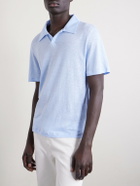 Officine Générale - Simon Linen Polo Shirt - Blue
