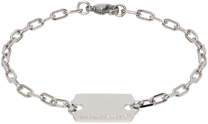 Photo: IN GOLD WE TRUST PARIS SSENSE Exclusive Silver Price Tag Bracelet