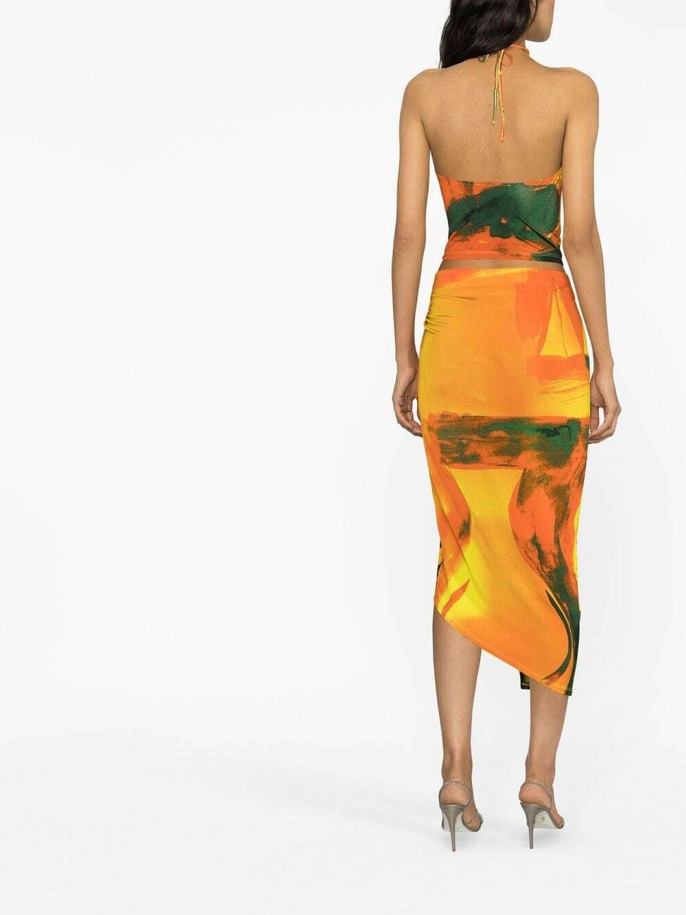 LOUISA BALLOU - Long Printed Draped Skirt