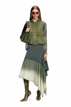 Diesel Hooded cargo vest in cotton twill - Jackets Womens in Green