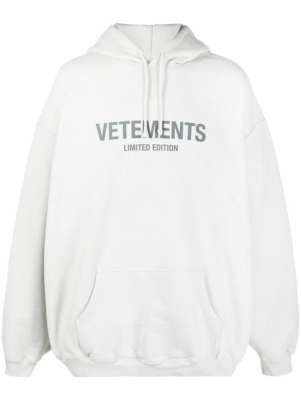Photo: VETEMENTS - Logo Limited Edition Print Cotton Hoodie