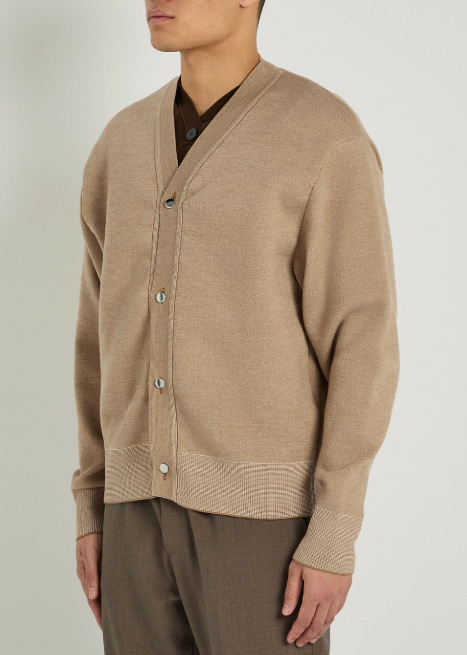 Jacquemus Le Cardigan Doppio Merino Wool-blend Cardigan Beige