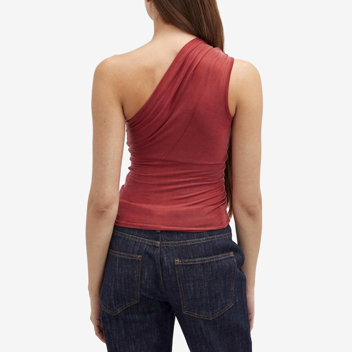 Peachy Den Women's Kylie Asymmetric Top in Red Sandstone