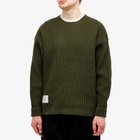 WTAPS Men's 06 Heavy Ribbed Knit Sweater in Olive Drab