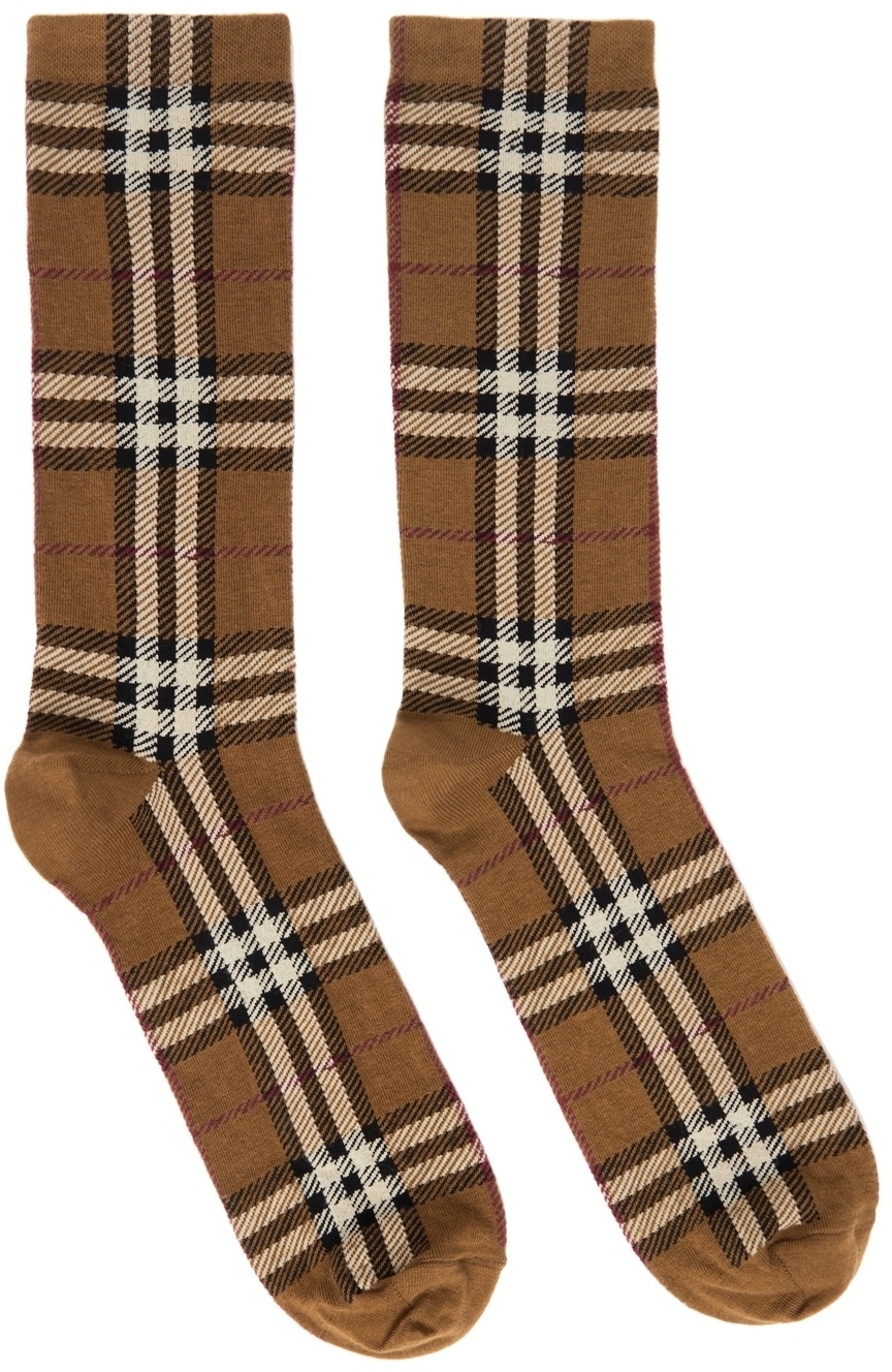 Photo: Burberry Brown Intarsia Check Socks
