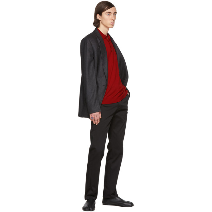 Lanvin Red Wool Long Sleeve Polo