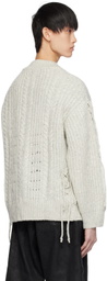 GUESS USA Gray Lace-Up Cardigan