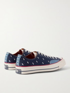 CONVERSE - Chuck 70 OX Embroidered Denim and Canvas Sneakers - Blue