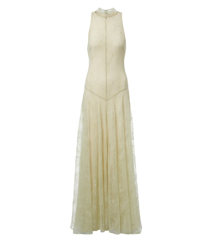 Photo: De La Vali Palomina halterneck lace maxi dress