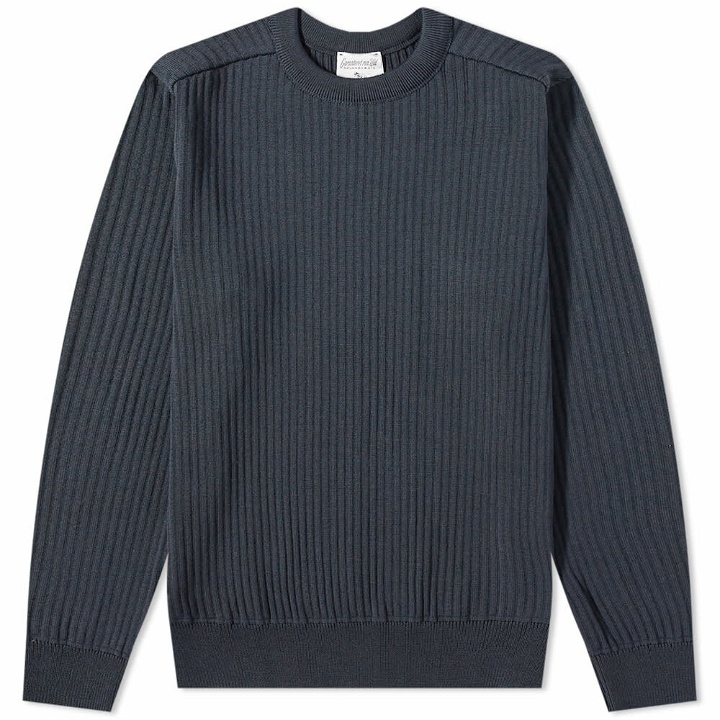 Photo: S.N.S. Herning Men's Defensor Crew Knit in Army Blue