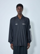 Y-3 Pinstripe Long Sleeve Polo Shirt