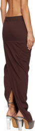 Rick Owens DRKSHDW Burgundy Concordians Pull On Pillar Maxi Skirt