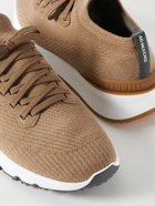Brunello Cucinelli - Stretch-Knit Sneakers - Brown