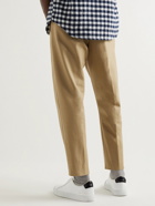 NN07 - Bill Tapered Cropped Pleated Stretch-Cotton Trousers - Neutrals