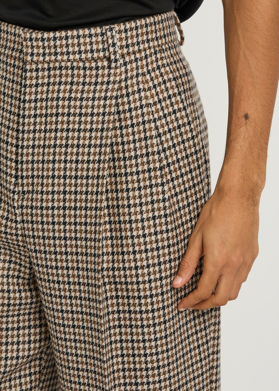 Valentino Garavani Houndstooth Straight-leg Wool Trousers Multicoloured 1