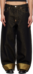Kenzo Black Turn Up Wide Fit Jeans