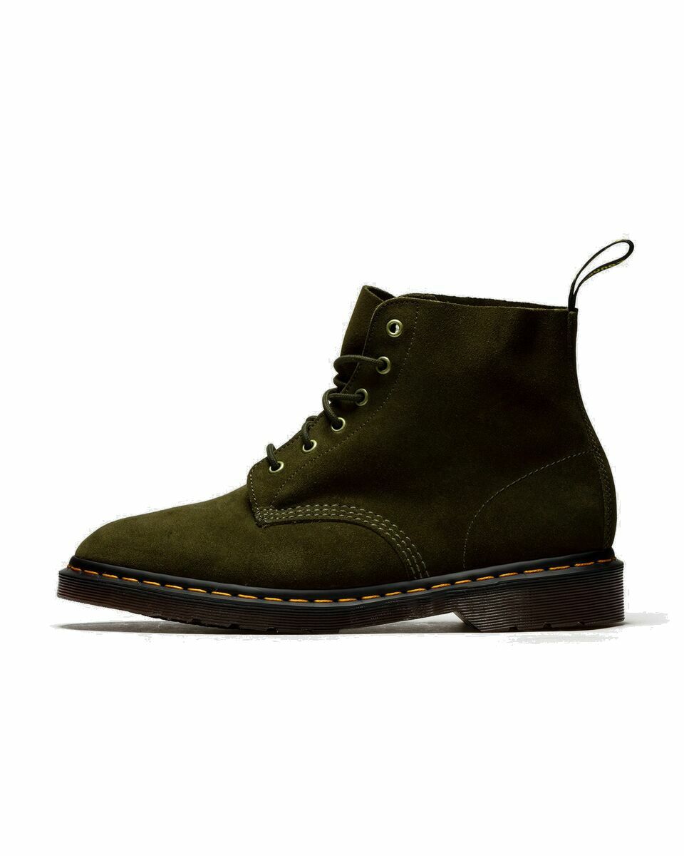 Photo: Dr.Martens 101 Ub Olive Repello Calf Suede Green - Mens - Boots