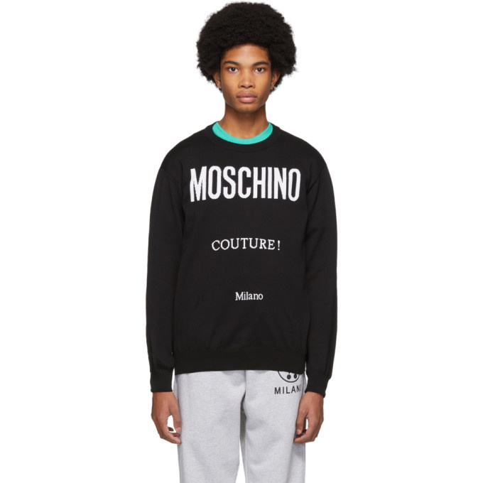 Photo: Moschino Black Jacquard Couture Sweater