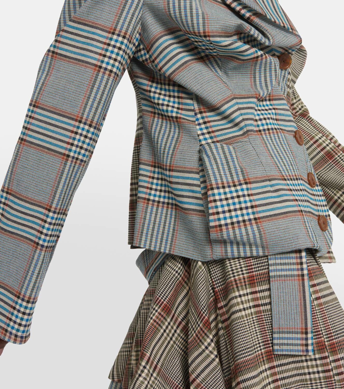 Vivienne Westwood Gathered checked tweed jacket Vivienne Westwood