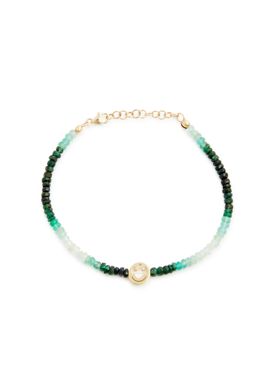 Roxanne First The Smiley Sapphire Beaded Bracelet - Green - One Size
