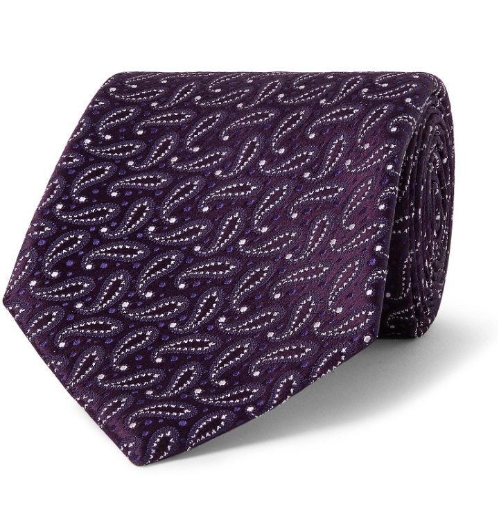 Photo: Charvet - 7.5cm Paisley Silk-Jacquard Tie - Purple