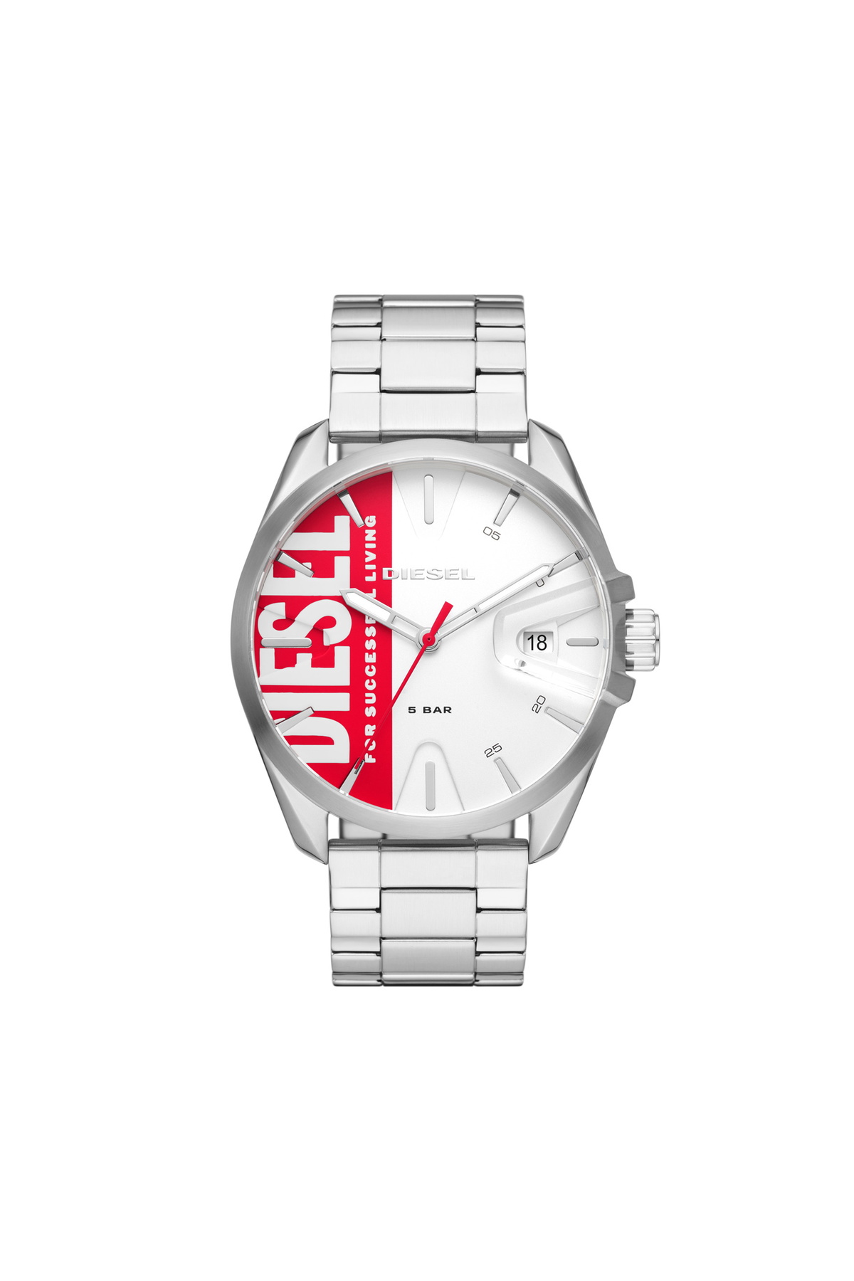 Diesel MS9 three-hand date stainless steel watch - Timeframes - Unisex - Silver