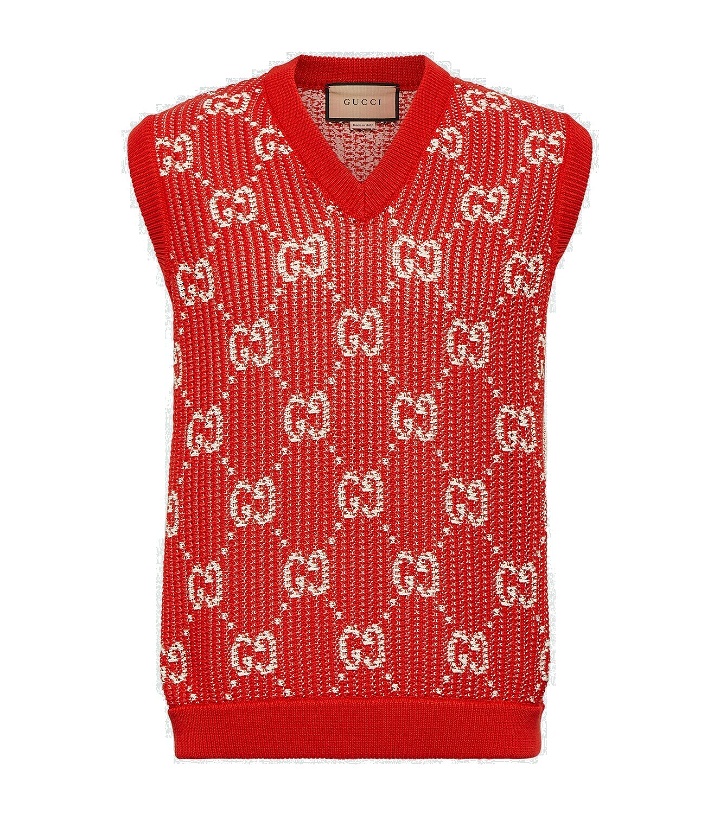 Photo: Gucci GG jacquard cotton sweater vest