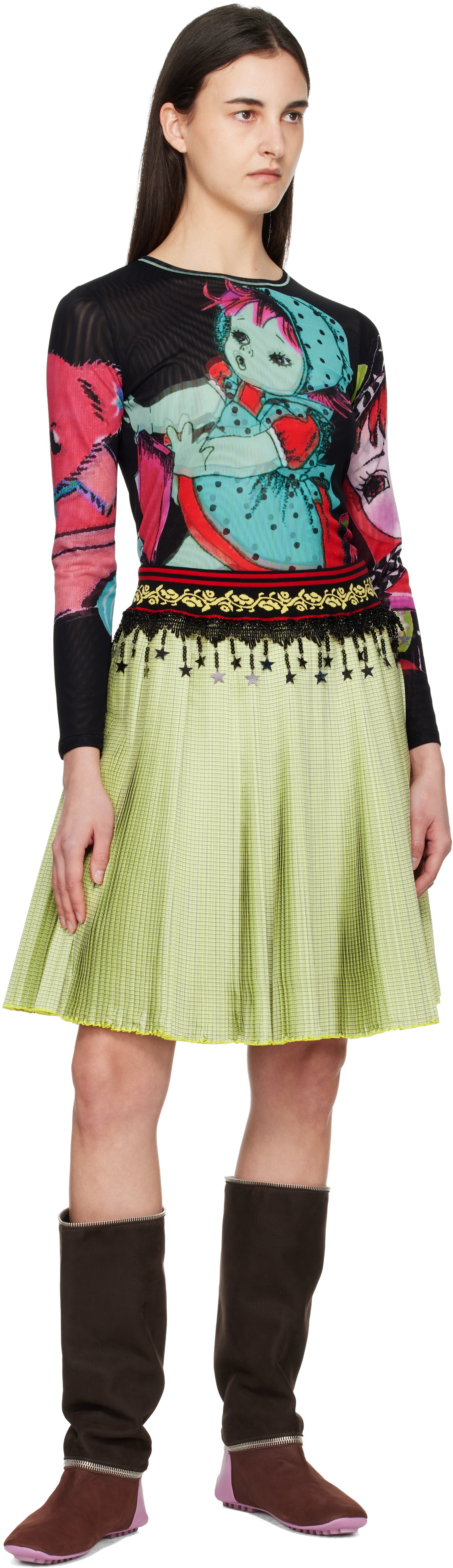 Chopova Lowena Multicolor Sweeties Fitted Mesh Top