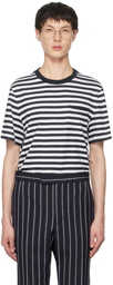 Thom Browne Navy Striped Pocket T-Shirt