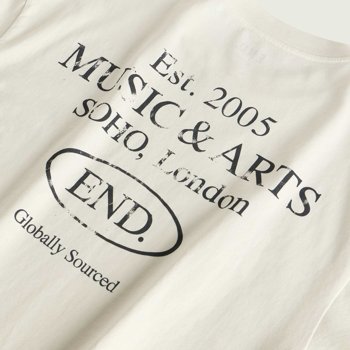 END. Worn Established T-shirt in Smoke White