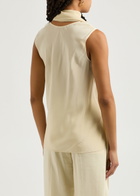Helmut Lang Scarf Silk Crepe de Chine Tank Cream