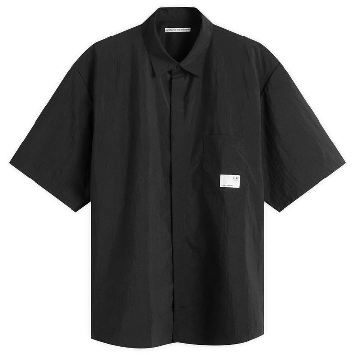 Photo: Uniform Experiment Men's Crystal Nylon Ventilation Shirt in Black